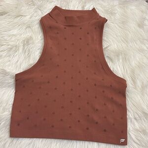 Fabletics Frances SculpKnit Mock Neck Tank Toffee